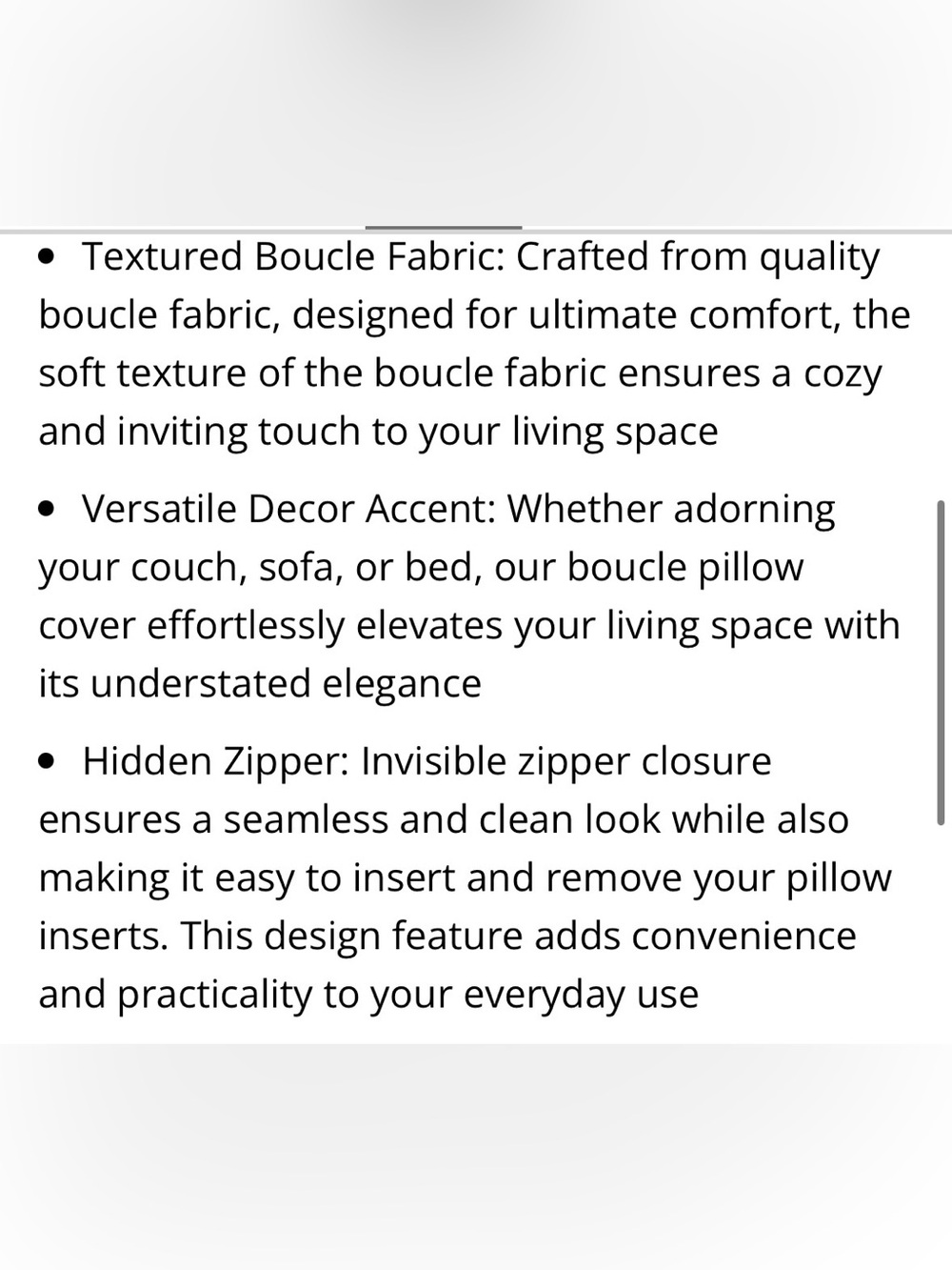 Boucle Lumbar Pillow Cover Rectangular 16x24” CREAM - Picture 6 of 11